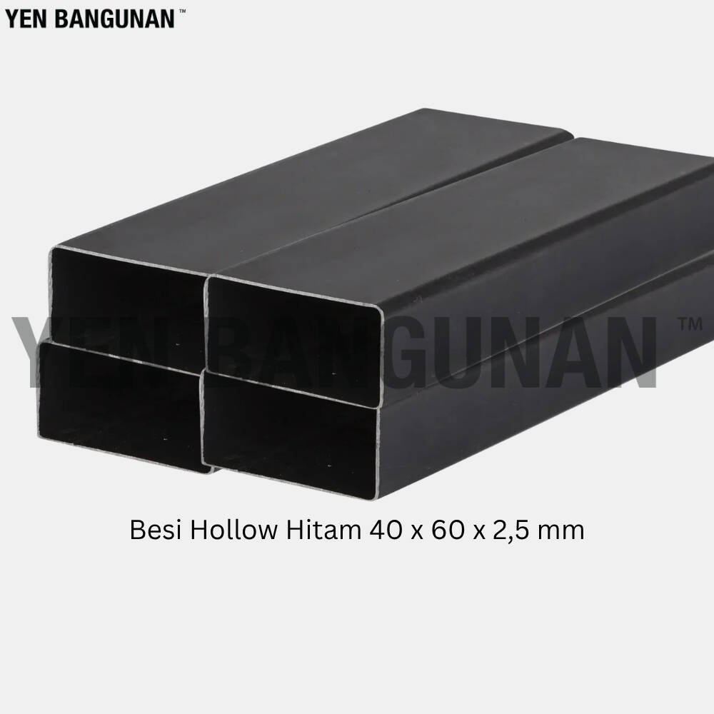 Besi Hollow Hitam 40 x 60 x 2,5 mm